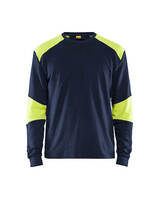 Flammschutz Langarm Shirt 3457 marineblau/gelb