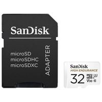 Sandisk High Endurance 32GB Micro SDHC memória kártya CL10 U3 V30 + adapter