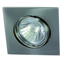 Alu-Druckguss-Einbaustrahler QUADRO für MR16, IP20, 8.2 x 8.2cm, mit Sprengring, ohne Fassung, schwenkbar, eisen gebürstet