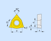 PRAMET WCGT020102EFF2HF7 WCGT 020102E-FF2:HF7 TURNING INSERT