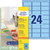 Farbige Etiketten, ablösbar, A4, 63,5 x 33,9 mm, 20 Bogen/480 Etiketten, blau