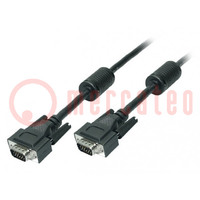 Kabel; D-Sub 15pin HD Stecker,beiderseitig; schwarz; 1,8m