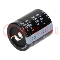 Capacitor: electrolytic; SNAP-IN; 470uF; 250VDC; Ø30x35mm; ±20%