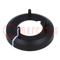 Nut cover with pointer; ABS; black; push-in; Ø: 19.3mm