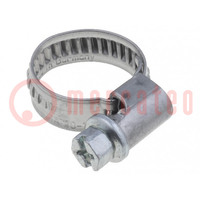 Worm gear clamp; 10÷16mm; steel; Plating: zinc
