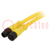 Cable: for sensors/automation; PIN: 5; M12-M12; 5m; plug; plug; IP67