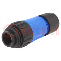 Connector: circular; plug; for cable; PIN: 7; male; w/o contacts