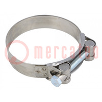 T-bolt clamp; W: 24mm; Clamping: 86÷91mm; chrome steel AISI 430; S