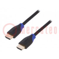 Kabel; HDMI 2.0; HDMI-stekker,aan beide zijden; 1m; zwart