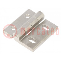 Hinge; Width: 45mm; stainless steel; H: 45mm; without regulation