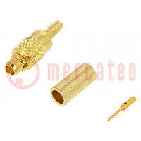 Plug; MMCX; male; straight; 50Ω; RG178U; soldering,crimped; PTFE