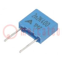 Capacitor: polyester; 2.2nF; 200VAC; 400VDC; 5mm; ±10%; -55÷125°C