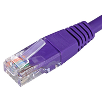 Cablenet 0.3m Cat5e RJ45 Violet U/UTP PVC 24AWG Flush Moulded Booted Patch Lead