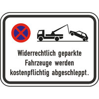 Widerrechtlich abgestellte Fahrzeuge..., Verkehrsschild StVO, Nr. 2046, 42x31,5 cm