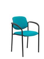 Silla fija Villalgordo similpiel verde chasis negro con brazos