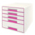 Schubladenbox WOW CUBE, 5 Schubladen, Polystyrol, weiß/pink