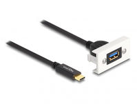 DeLOCK Easy 45 USB-kabel 1 m USB 3.2 Gen 2 (3.1 Gen 2) USB C USB A Zwart, Wit