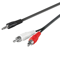 Goobay 3.5mm - 2x RCA, 1m Audio-Kabel 2 x RCA Schwarz, Rot, Weiß