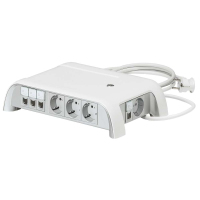 C2G 80868 elektromos elosztó 5 M 8 AC kimenet(ek) Beltéri Szürke, Fehér