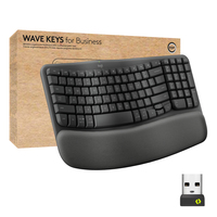 Logitech Wave Keys klawiatura RF Wireless + Bluetooth AZERTY Belgijski Grafitowy