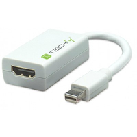 Techly 304239 adaptador de cable de vídeo 0,15 m Mini DisplayPort HDMI Blanco