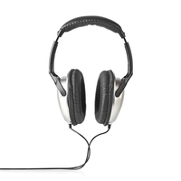 Nedis HPWD1201BK hoofdtelefoon/headset Hoofdtelefoons Bedraad Hoofdband Muziek Zwart, Zilver