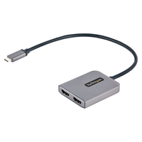 StarTech.com USB-C auf Dual HDMI Adapter, USB Typ-C Multi-Monitor MST Hub, Dual 4K 60Hz HDMI Laptop Display Extender / Splitter, HDR, extra langes integriertes Kabel - nur Windows