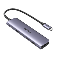 Ugreen 15214 dokkoló állomás és port replikátor Vezetékes USB 3.2 Gen 1 (3.1 Gen 1) Type-C Halványlila, Fémes