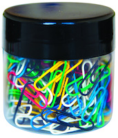 Spinacze okrągłe Q-CONNECT, 28mm, 150szt., w plastkowym słoiku, mix kolorów