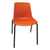 Lot de 4 chaises Cléo polyvalentes coque en polypropylène orange, 4 pieds noirs en métal