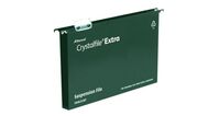 Rexel Crystalfile Extra A4 Suspension File Polypropylene 30mm Green (Pack 25)