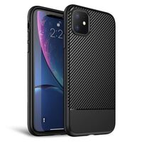 NALIA Carbon Look Cover compatible with iPhone 11, Ultra Thin TPU Silicone Protective Phone Case Shockproof Back Skin, Soft Slim Gel Protector Mobile Smartphone Bumper Shell - B...