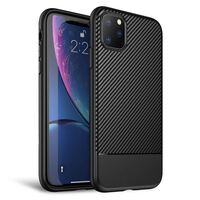 NALIA Carbon Look Cover compatible with iPhone 11 Pro Max, Ultra Thin TPU Silicone Protective Phone Case Shockproof Back Skin, Soft Slim Gel Protector Mobile Smartphone Bumper S...