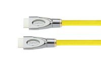 Anschlusskabel HDMI® 2.0 Kabel 4K2K / UHD 60Hz, 24K vergoldete Kontakte, OFC, Nylongeflecht gelb, 2m