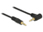 Klinkenkabel 3,5 mm 3 Pin Stecker an Stecker gewinkelt 3 m schwarz, Delock® [83758]