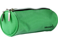 Bolso escolar liderpapel portatodo cilindrico con 2 cremalleras de nylon verde 205x75x75 mm