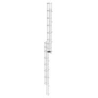 Mehrzügige Steigleiter mit Rückenschutz (Bau) Aluminium eloxiert, 18,28m