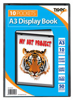 Tiger A3 Presentation Display Book 10 Pocket Black