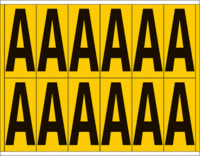 Buchstaben - A, Gelb, 88 x 38 mm, Vinyl, Für außen und innen, B-946, Schwarz