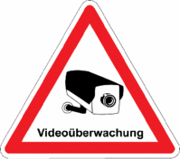 Videokennzeichnung - Videoüberwachung, Rot/Weiß, 20 cm, PVC-Folie