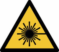 Sicherheitskennzeichnung - Warnung vor Laserstrahl, Gelb/Schwarz, 31.5 cm