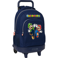 MOCHILA GDE. C/RUEDAS COMPACT EXTRAIBLE SUPER MARIO