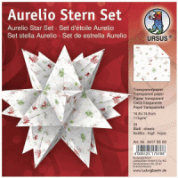 Faltblätter Aurelio Stern Classic Christmas 115g/qm 14,8x14,8cm rot/grün