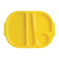 Kristallon Food Compartment Trays Made of Polycarbonate in Yellow - Pack of 10