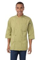 Chef Works Unisex Chefs Jacket with Cloth Covered Buttons in Green - L