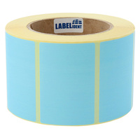 Thermotransfer-Etiketten 75 x 50 mm, 1.000 Papieretiketten auf 1 Rolle/n, 3 Zoll (76,2 mm) Kern, blau permanent