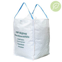 Bigbag recycelt 90x90x120cm für Mineralwolle, 200kg Traglast, 1cbm, mit KMF-Warnhinweis