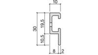 HEBGO-Dichtungsprofil 140 Alu farblos eloxiert, Länge 5250mm