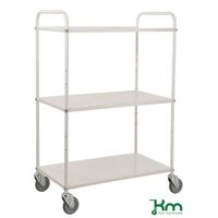 Kongamek tall reversible steel tray shelf trolleys