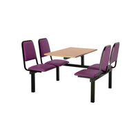 Upholstered fixed canteen table and chairs